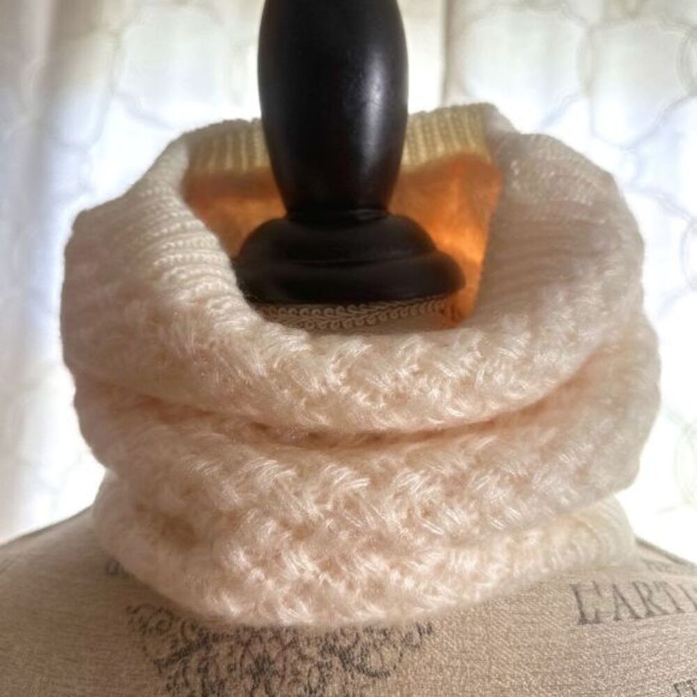 knit cowl scarf snood faux fur lined cozy